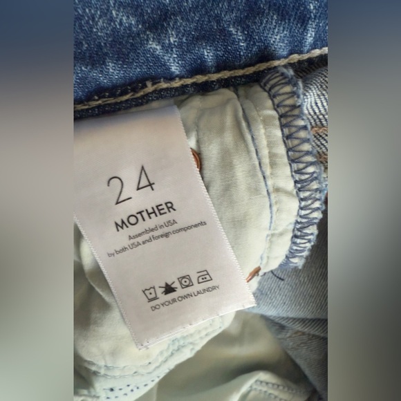 MOTHER Superior The Rambler Sneak Jeans Running With Scissors Size 24 $350 - Picture 8 of 11